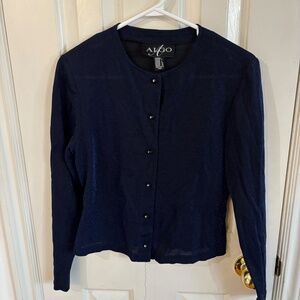 vintage 90s sparkly blue and black cardigan * read descriptions